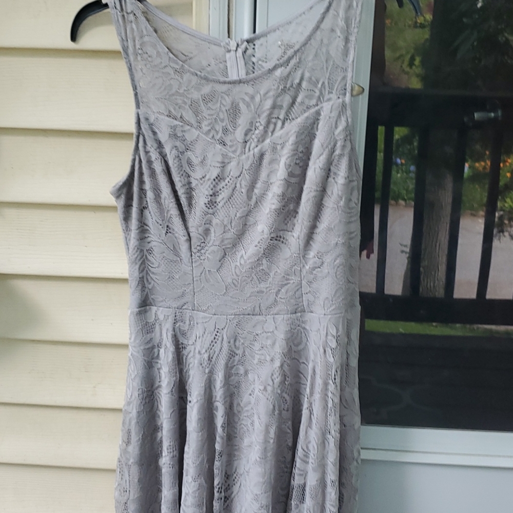 Gray lace flowing dress